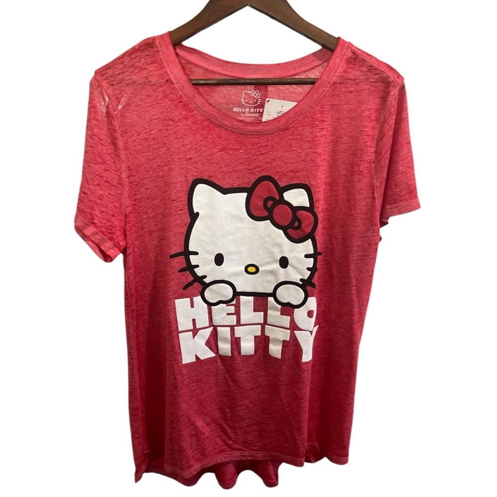 Hello Kitty Red and White Graphic Short Sleeve Tee Size XL NWT